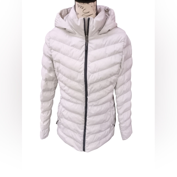 32 Degrees Women's White Hooded Puffer Jacket - Picture 1 of 8